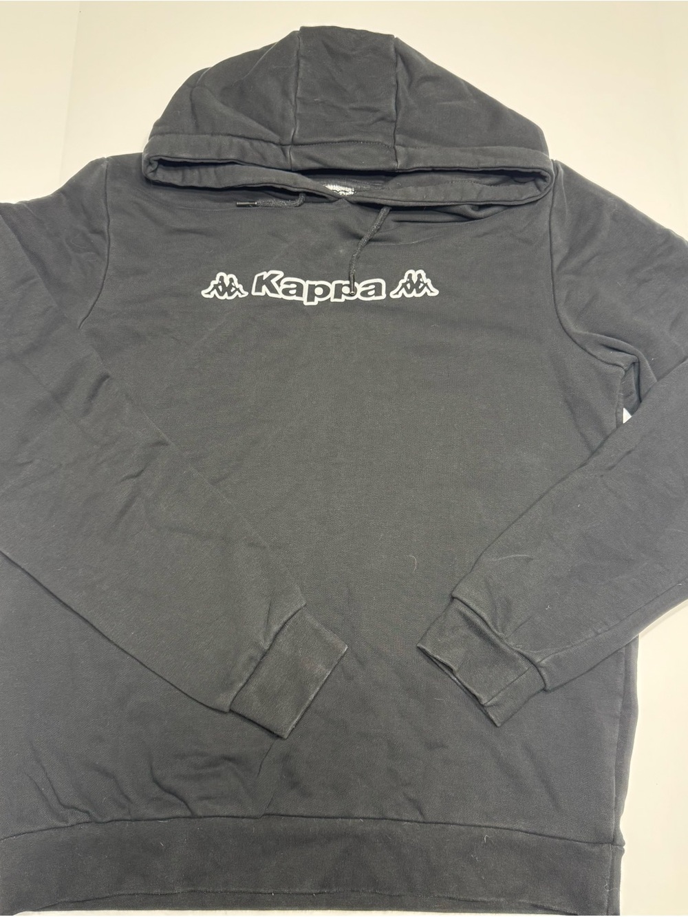 Kappa Men’s Black Pullover Hoodie with White Logo